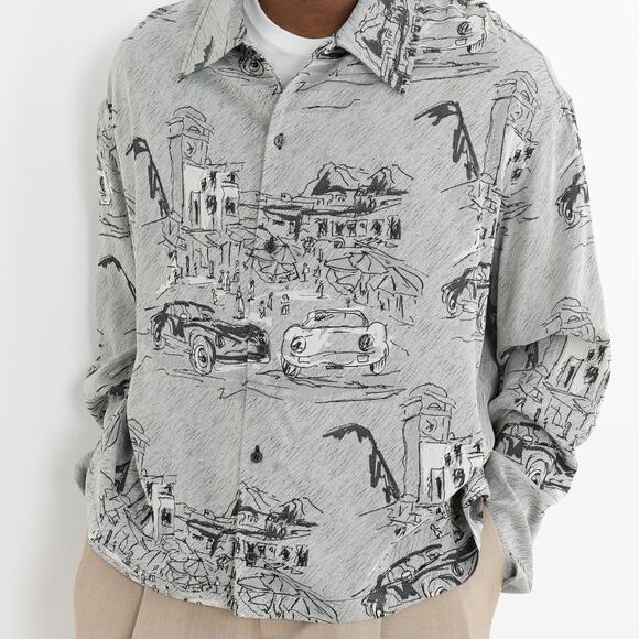 Jacquemus La Chemise Corto Printed Long Sleeve Shirt IT 48‎ US 12 NWT - Picture 3 of 13